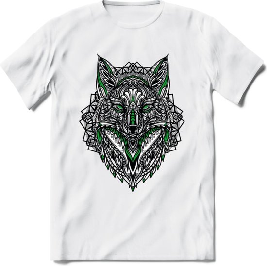 Vos - Dieren Mandala T-Shirt | Groen | Grappig Verjaardag Zentangle  Dierenkop Cadeau... | bol.com