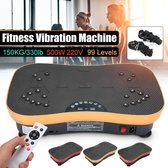 150KG/330lb 220V 500W Trilplaat Fitness Trilplaten-Fitnessapparaat-voor fitness-met Weerstandsbanden en Afstandsbediening-Goud