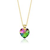 Montebello Ketting Amy KHG436 - Swarovski® Hart - 925 Zilver Verguld - Ø10mm - 45cm