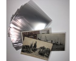 Insteekhoezen voor oude ansichtkaarten en 9 x 14 cm foto's, afmeting 97 x 147 mm, PP beschermhoezen, verpakking van ca. 185 stuks ( 250 gram ), 50 micron, glashelder, dunne kwalitei