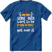 Some Men Are Queens | Pride T-Shirt | Grappig LHBTIQ+ / LGBTQ / Gay / Homo / Lesbi Cadeau Shirt | Dames - Heren - Unisex | Tshirt Kleding Kado | - Donker Blauw - XXL