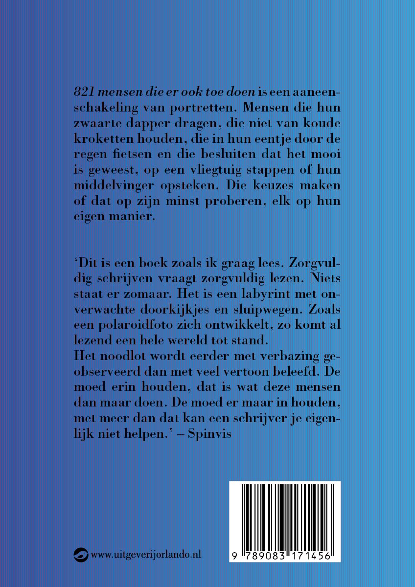 821 mensen die er ook toe doen - back cover