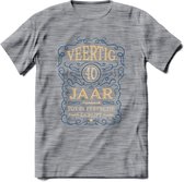 40 Jaar Legendarisch Gerijpt T-Shirt | Royal Blue - Ivoor | Grappig Verjaardag en Feest Cadeau Shirt | Dames - Heren - Unisex | Tshirt Kleding Kado | - Donker Grijs - Gemaleerd - 3