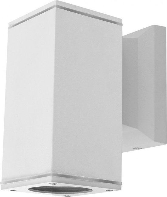 Buitenlamp vierkant wit | enkele GU10 lampvoet voor één spot | waterdicht IP65