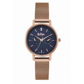 Lee Cooper LC06626.490 - Horloge - Analoog - Dames - Vrouwen - Milanees band - Rosékleurig - Blauw