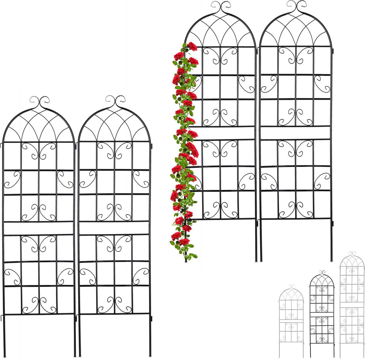 Relaxdays kliplantenrek etaal, 3 stuks, voor in de grond