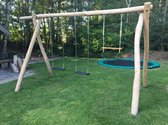 Robinia Houten Schommel 7 Haken inground met premium schommelhaken