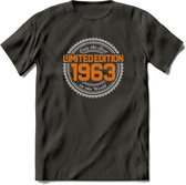 1963 Limited Edition Ring T-Shirt | Zilver - Goud | Grappig Verjaardag en Feest Cadeau Shirt | Dames - Heren - Unisex | Tshirt Kleding Kado | - Donker Grijs - S