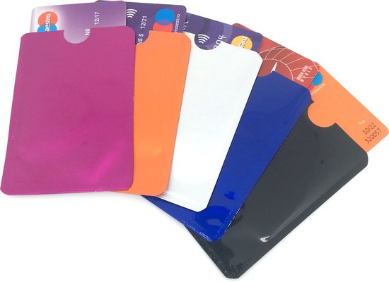 lancering Immoraliteit ONWAAR RFID pinpas creditcard hoesjes in 5 kleuren ( 5 Pack ) ID kaart beschermers  / RFID... | bol.com