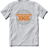 1965 Limited Edition Ring T-Shirt | Zilver - Goud | Grappig Verjaardag en Feest Cadeau Shirt | Dames - Heren - Unisex | Tshirt Kleding Kado | - Licht Grijs - Gemaleerd - XL