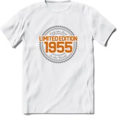 1955 Limited Edition Ring T-Shirt | Zilver - Goud | Grappig Verjaardag en Feest Cadeau Shirt | Dames - Heren - Unisex | Tshirt Kleding Kado | - Wit - XXL