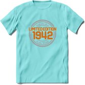 1942 Limited Edition Ring T-Shirt | Zilver - Goud | Grappig Verjaardag en Feest Cadeau Shirt | Dames - Heren - Unisex | Tshirt Kleding Kado | - Licht Blauw - XXL
