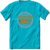 1921 Limited Edition Ring T-Shirt | Zilver - Goud | Grappig Verjaardag en Feest Cadeau Shirt | Dames - Heren - Unisex | Tshirt Kleding Kado | - Blauw - XL