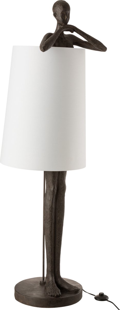 LAMP MAN POLY BRUIN/WIT (45x43x140cm)