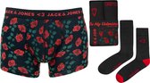 Jack & Jones be my valentine giftbox 3P boxer & socks zwart - XXL