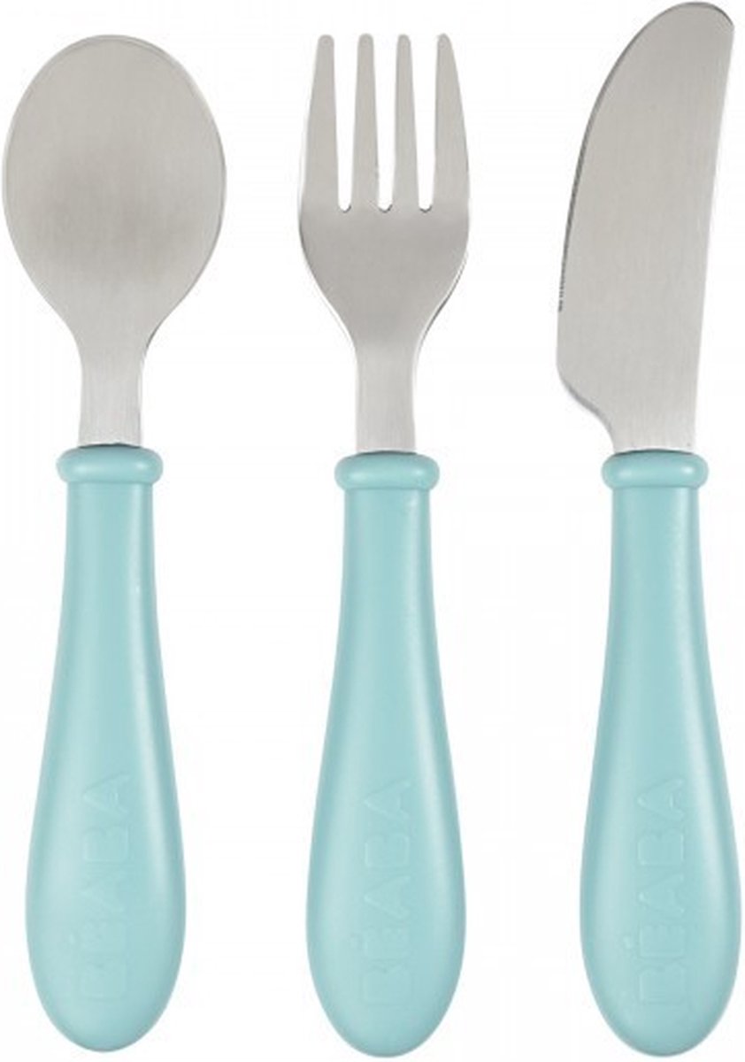 Goedkoopste Beaba- Bestek inox - 3 delig - Lepel ,vork , mes