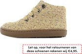 Shoesme beige half hoge bootie met hartjes