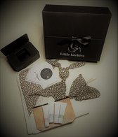 Little koekies - Kraamcadeau box - Panter bruin - ijs - luxe kraambox - kraammand - cotton baby - hippe kraambox - babyshower cadeau - gender neutraal