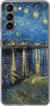 Geschikt voor Samsung Galaxy S21 hoesje - Sterrennacht boven de Rhône - Van Gogh - Kunst - Siliconen Telefoonhoesje