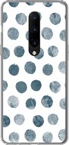 Geschikt voor OnePlus 7 Pro hoesje - Stippen - Grijs - Wit - Siliconen Telefoonhoesje