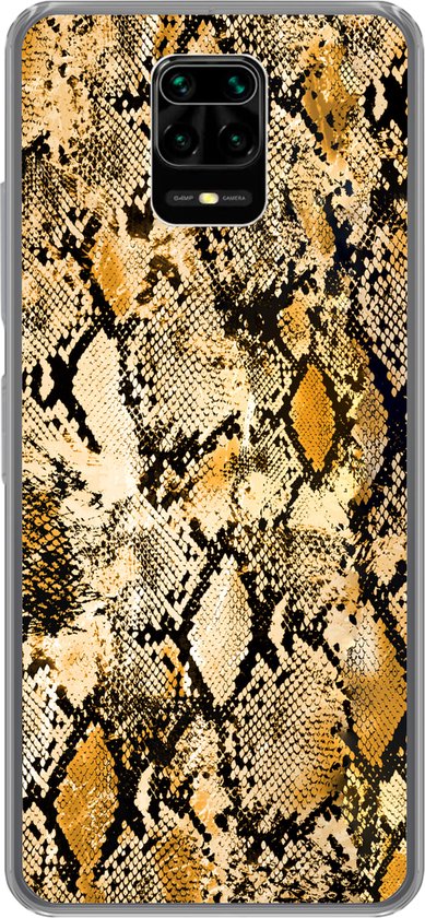 Coque Xiaomi Redmi Note 10 Lite - Imprimé Animal - Serpent - Or - Zwart - Coque de téléphone en Siliconen