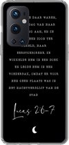 Geschikt voor OnePlus 9 Pro hoesje - Kerst - Quotes - Lucas 2:6-7 - Religie - Spreuken - Siliconen Telefoonhoesje