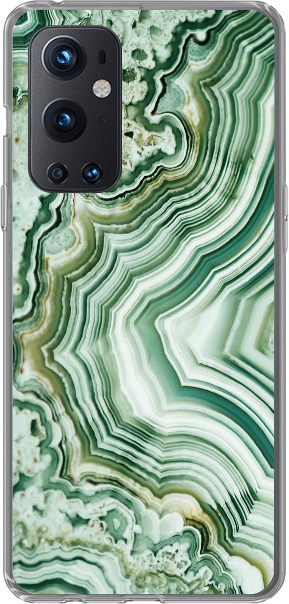 Telefoonhoesje Geschikt voor OnePlus 9 Pro hoesje - Natuurstenen - Groen - Gesteenten en mineralen - Siliconen Telefoonhoesje Telefoonhoesje