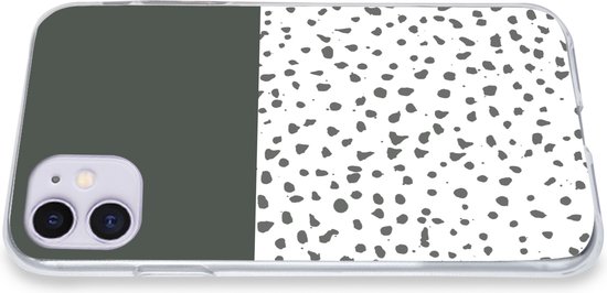 Coque iPhone 11 - Pois - Grijs - Wit - Siliconen