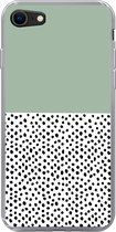 Geschikt voor iPhone 8 hoesje - Stippen - Groen - Zwart - Siliconen Telefoonhoesje