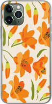 Geschikt voor iPhone 11 Pro hoesje - Bloemen - Lelie - Patronen - Siliconen Telefoonhoesje