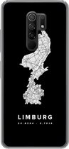 Geschikt voor Xiaomi Redmi 9 hoesje - Limburg - Nederland - Kaart - Siliconen Telefoonhoesje