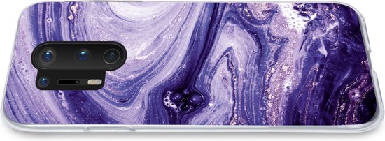 OnePlus 8 Pro - Marbre - Natuursteen - Paillettes - Siliconen