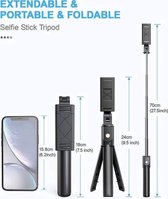 Akkrum - Selfie Stick Universeel - Tripod - 3in1 SelfieStick - Bluetooth - Selfie Stick Tripod - iPhone - Samsung - Selfiestick Universeel