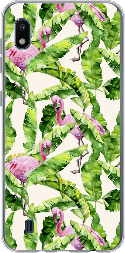 Coque Samsung Galaxy A10 - Flamingo - Feuilles - Motifs - Coque de téléphone en Siliconen