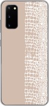 Geschikt voor Samsung Galaxy S20 hoesje - Slang - Design - Roze - Siliconen Telefoonhoesje