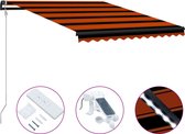 Decoways - Luifel uittrekbaar met windsensor LED 300x250 cm oranje bruin