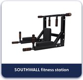 SOUTHWALL Fitness Station – 2-in-1 Pull Up Station en Dip Station voor thuis sporten – Optrekstang Fitness Wandmontage – Dip Bars – Chin Up Bar – Home Gym – Pull Up Bar Muurmontage