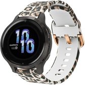 Siliconen bandje geschikt voor Garmin Vivoactive 4s / Garmin Vivomove 3s / Garmin Venu 2s bandje - Panterprint - Tijgerprint - Luipaard print - Lucky Leopard