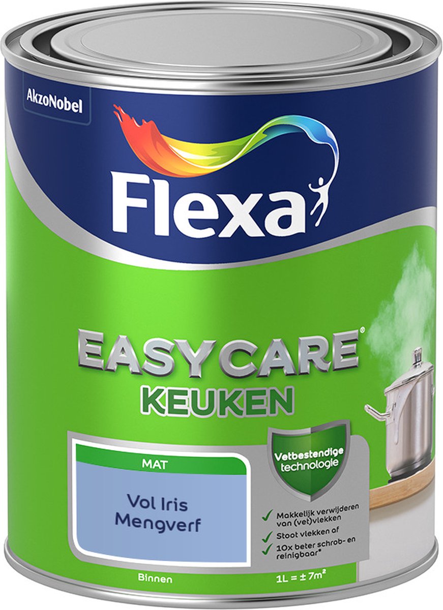 Flexa Easycare Muurverf - Keuken - Mat - Mengkleur - Vol Iris - 1 liter