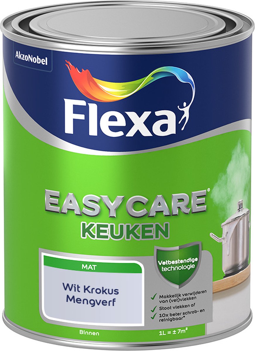 Flexa Easycare Muurverf - Keuken - Mat - Mengkleur - Wit Krokus - 1 liter