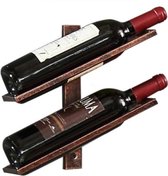 Vineau® Wijnrek | Functioneel Design flessenrek | Wijnrek metaal | Wijnrek muur zwart | Voor 2 flessen