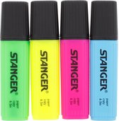 Markeerstiften |  12 Stuks | 4 felle neon-kleuren