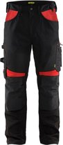 Blaklader Pantalon de travail sans poches à clous 1556-1860 - Zwart/ Rouge - C146