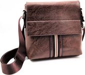 Casual Unisex Bag Schoudertas Donkerbruin Imitatieleer