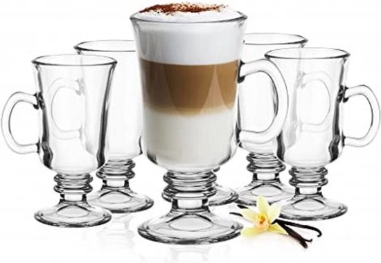 Luxe Irish Coffee – Koffieglazen – Latte Macchiato Glazen op voet met  handvat -... | bol.com