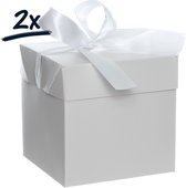 2x  verpakkingsdoos cadeaudoos geschenkdoos (10x10x10)cm met lint