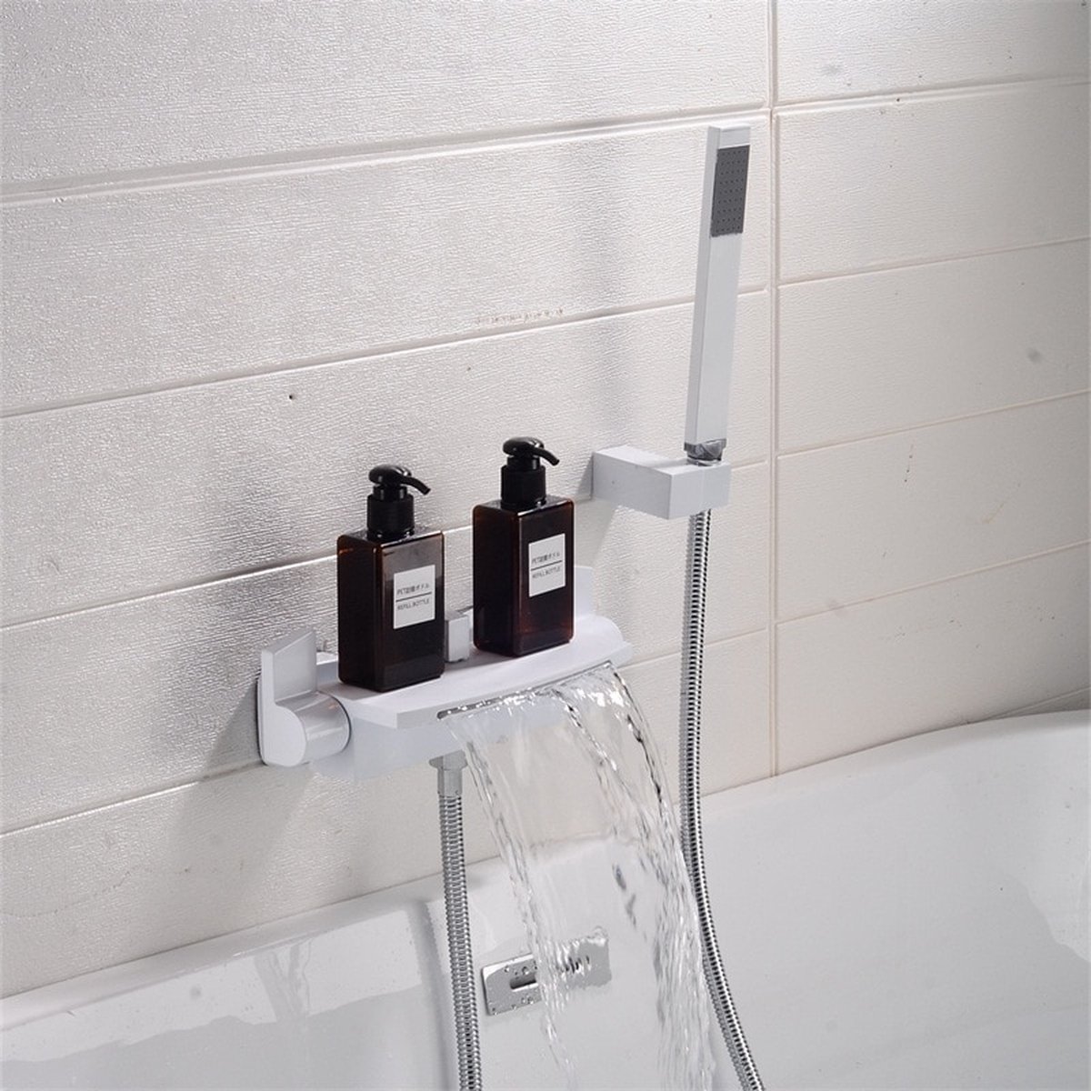 Eengreeps Douche Mixer Tap, Wandmontage Douche Mixer Bar, RVS Douche