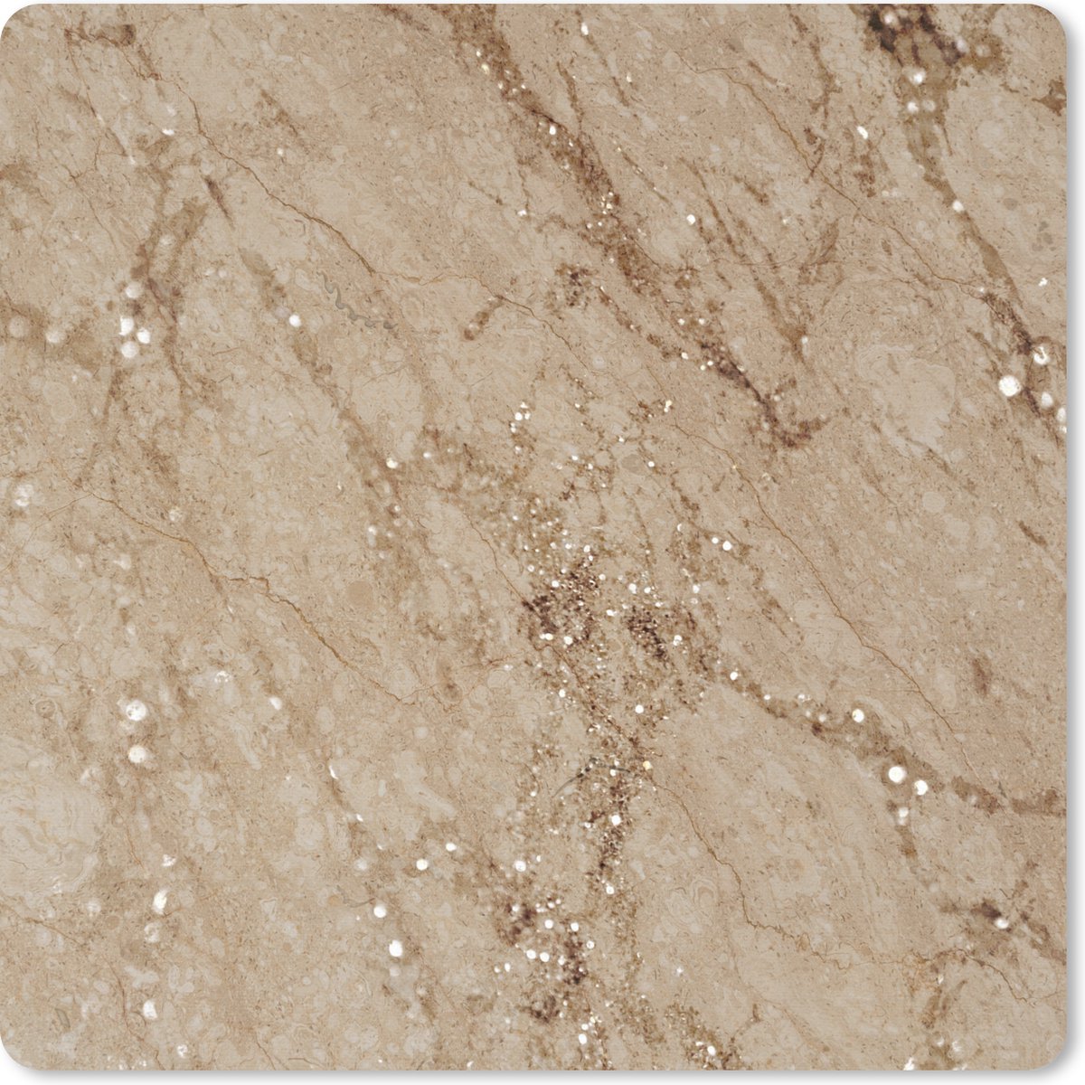 Muismat 30x30 cm - Mousepad Marmer - Bruin - Luxe - Muismatten