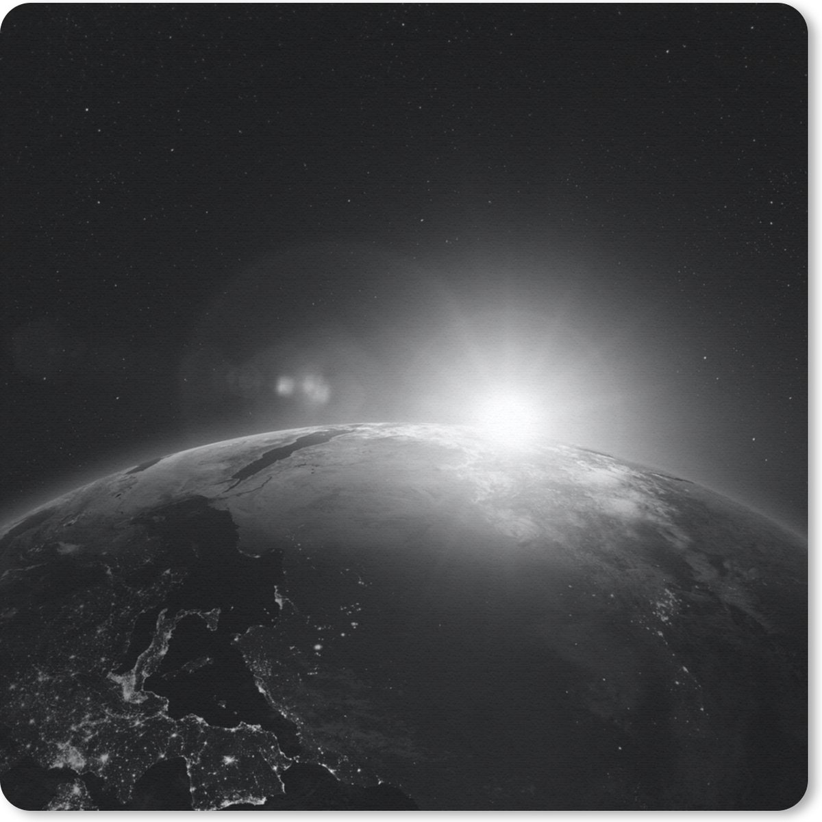 Muismat 30x30 cm - Mousepad Aarde - Zon - Ruimte - Muismatten
