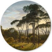 Wandcirkel Italiaans landschap - 120 cm - Forex - Schilderij Oude Meesters
